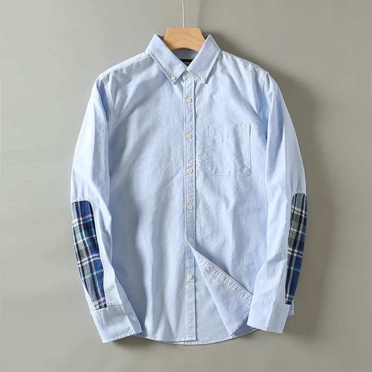 

Мужская повседневная и деловая рубашка из чистого хлопка (ткань «окс»), без этикетки, комфортная, свободного кроя, на все сезоны, молодежный стиль