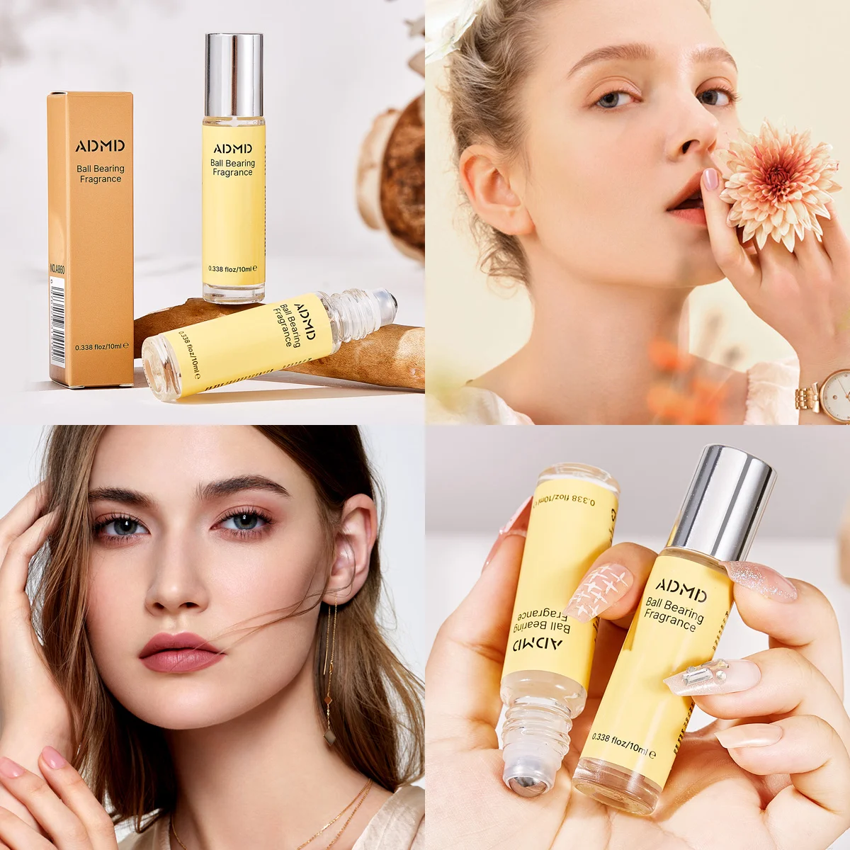 Perfume durável com contas rolantes, fragrância de flores naturais, perfume de atmosfera romântica, adequado para namoro, presente ideal para meninas