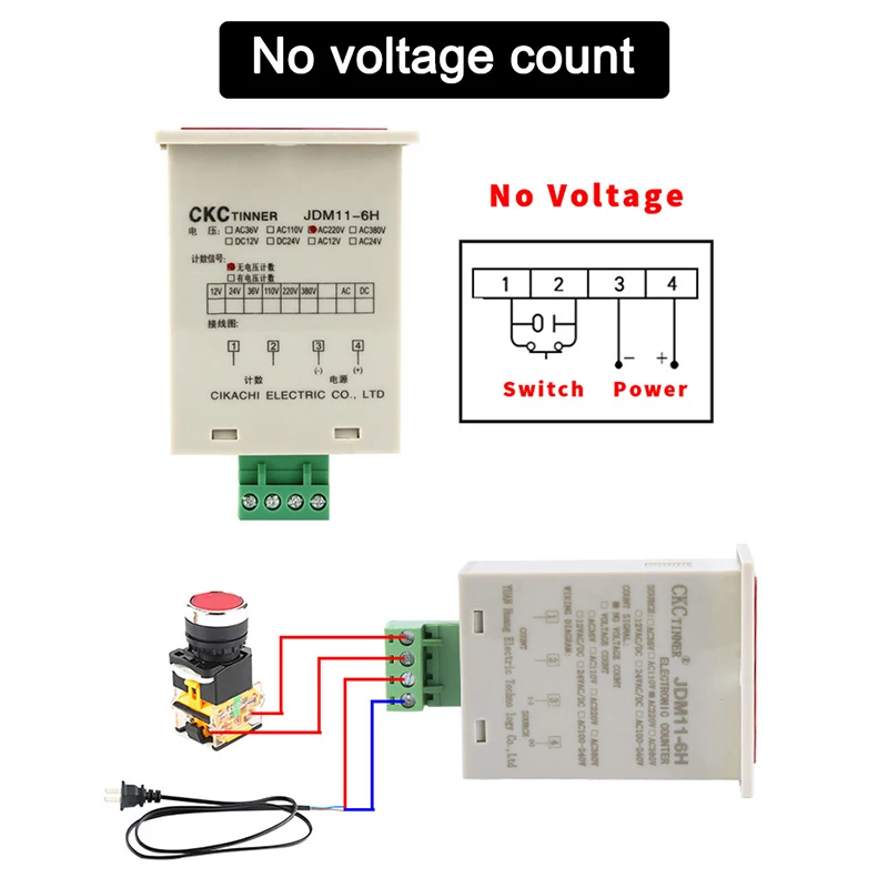 JDM11-6H 6 Digit Electronic Digital Counter Display AC380V 220V DC36V 24V 12V Industry Punch Count