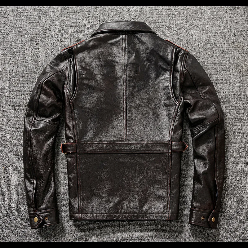 Quality Classic Free shipping.Winter Father's genuine leather jacket.outdoor hunting cowhide coat.Plus size M65 leather cloth.