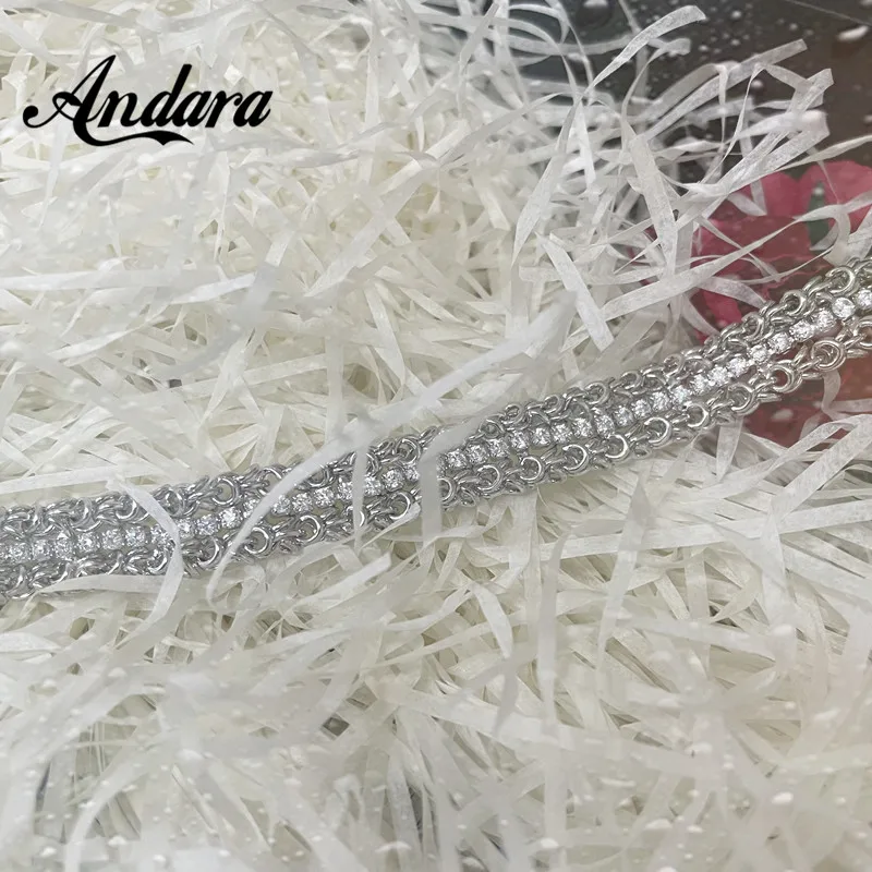Andara Erschwinglicher Luxus Neues Armband aus 925er Sterlingsilber & Zirkon – Hochzeits- & Verlobungsschmuckgeschenk für Damen – Detail 3