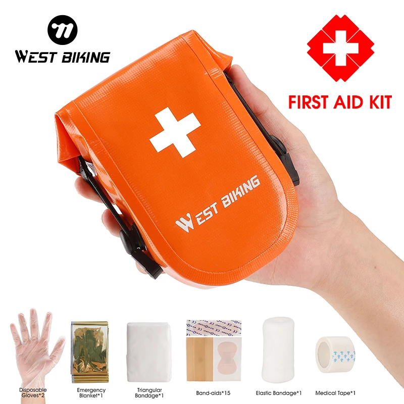 WEST BIKING Waterproof First Aid Kit Portable Medical Supplies Emergency Bag Outdoor Travel Sports Medicine Cycling Storage Bag