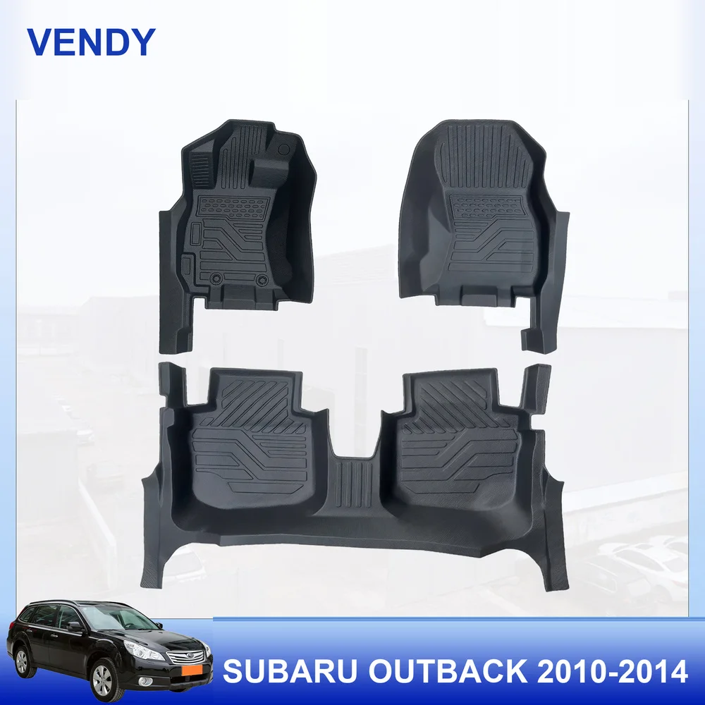 TPE Car Floor Mats Custom Fit for Subaru Outback 2010-2014 Left Hand Drive Full Set All Weather Waterproof Easy to Clean