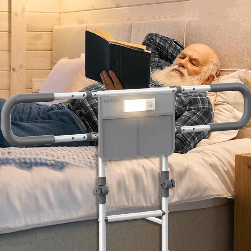 ضوء الحركة قابل للتعديل ارتفاع العرض دعم Led طوي الحرس درابزين السرير لكبار السن الكبار كبار السن سلامة المرضى الجراحية #5
