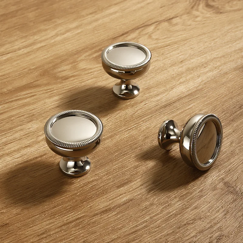 خزانة نحاسية صلبة مصقولة بالنيكل سحب خزانة ملابس/مقبض باب خزانة بفتحة واحدة مقبض درج مقبض أثاث Kitihen