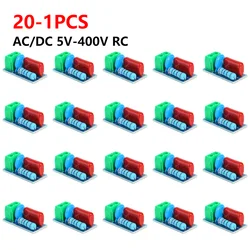20-1PCS RC Absorption Circuit Module Relay Contact Protection Resistance Surge AC/DC 5V-400V Snubber Board
