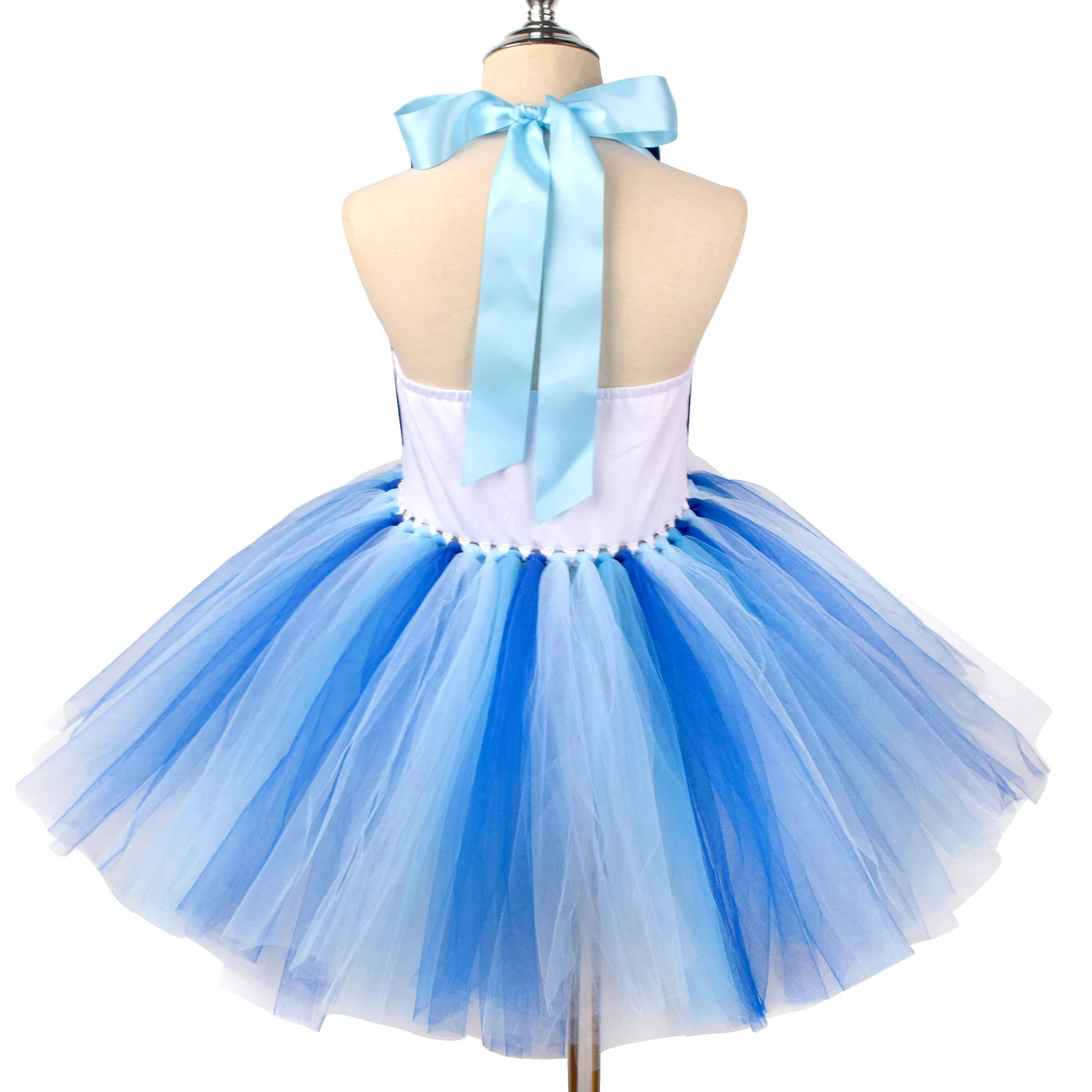 Moose 80-150cm Anime Bluey Mesh Princess Dress Cute Girl Birthday Party Dress Cosplay Suit Stage Performance Bingo Dog Girl Gift