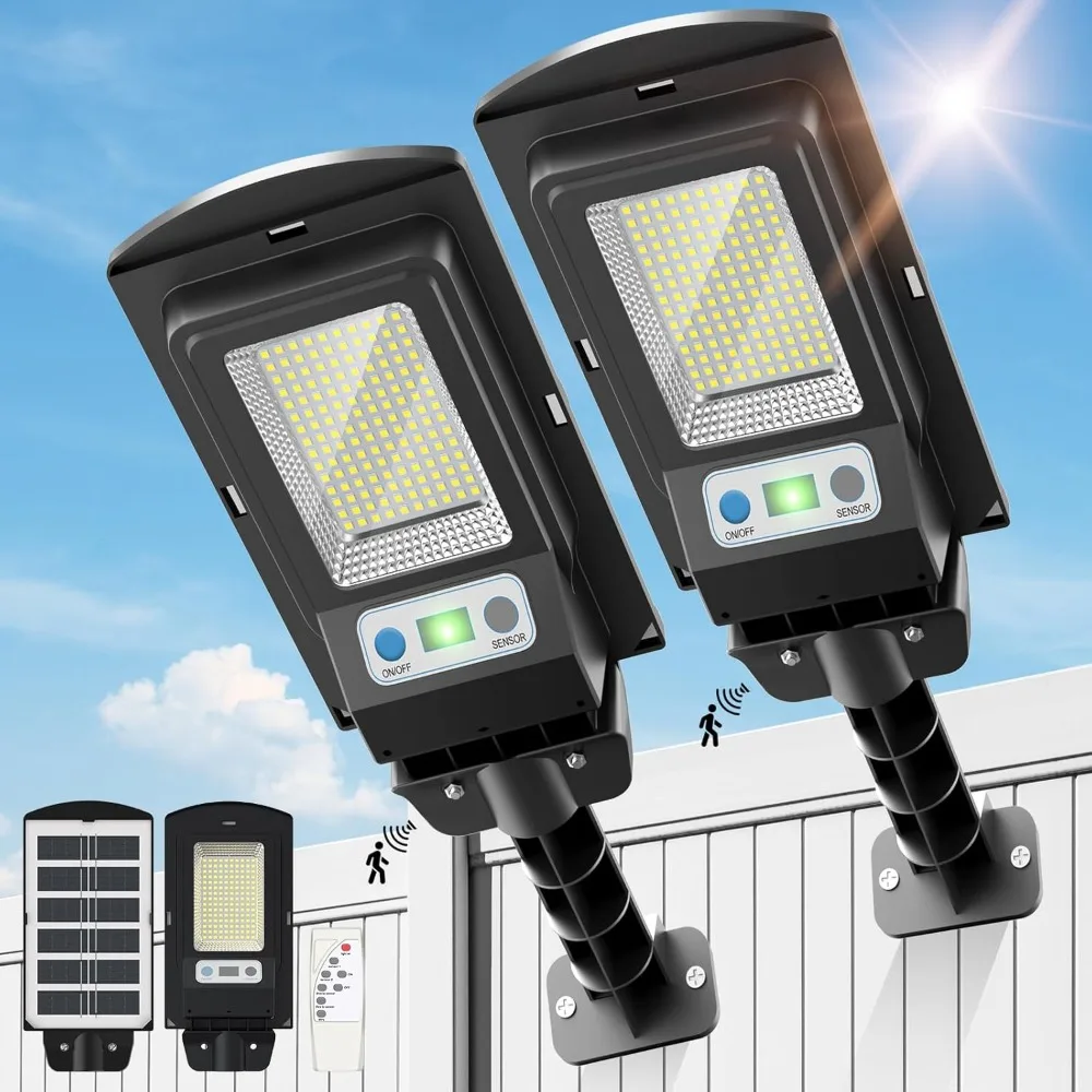 

Solar Lights Outdoor Waterproof - 20000LM Solar Street Lights Outdoor, 6500K LED Solar Flood Lights Dusk to Dawn