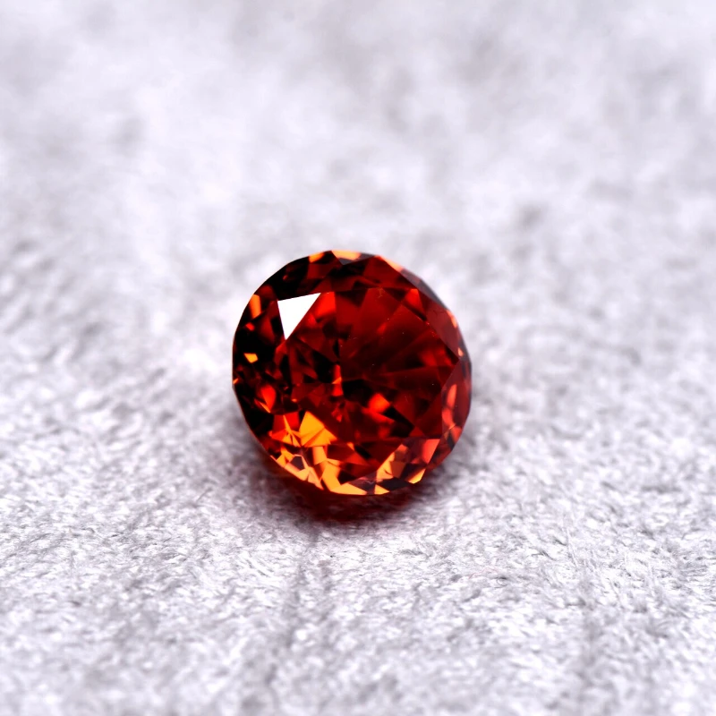 Hochwertiger Zirkonia mit Top-Crushed-Ice-Schliff, runder Form, roter Farbe, Labor-Diamant, 4K-Schliff, 5A+ Qualität, Großhandel – Detail 4