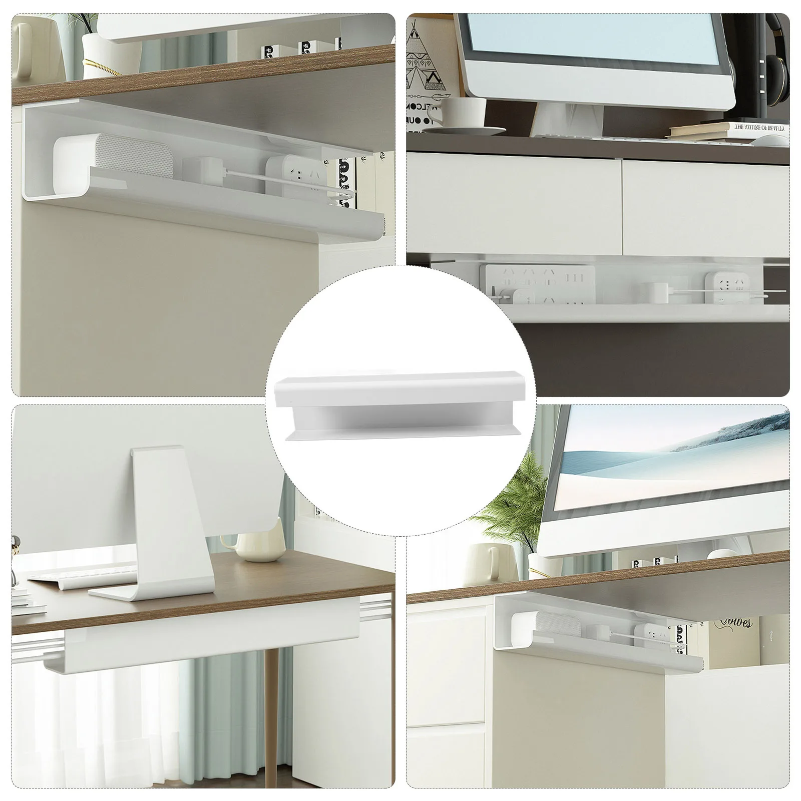 Cable Management Tray Under Desk Organizer 12 Inch Wire Storage Rack For Office Home Cable Holder Tray Cord Management