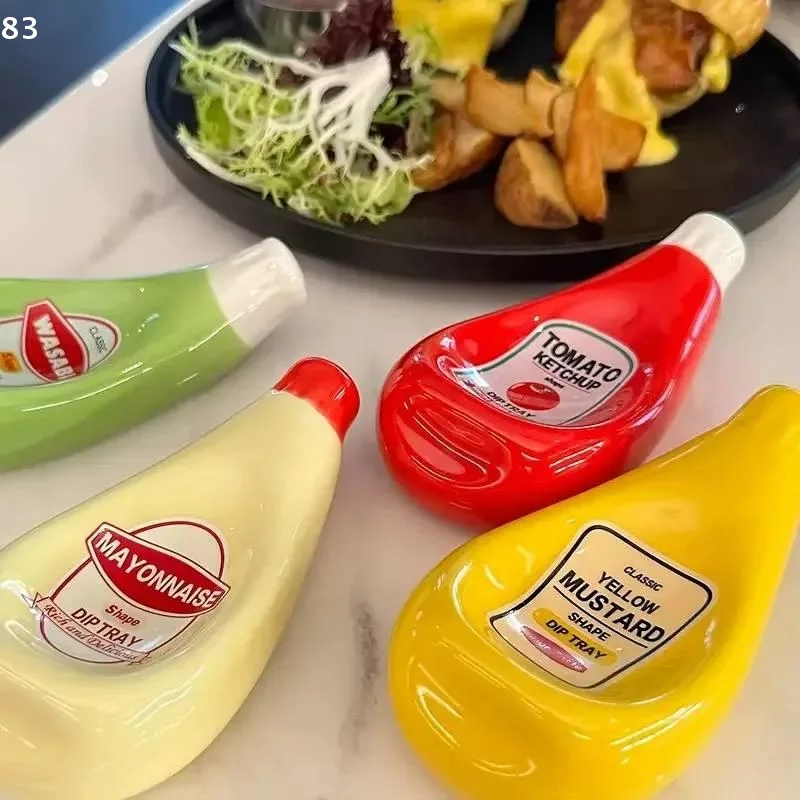 Cute Sauce Dipping Bowls Creative Ketchup Mustard Mayonnaise Wasabi Dipping Dishes Mini Sauce Plates For Sushi Dumplings Snacks