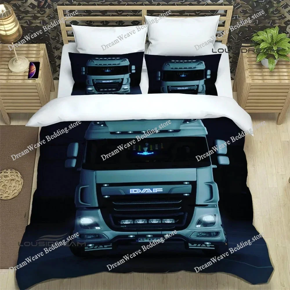 3D DAF Truck Retro Printed Bedding Sets Exquisite Bed Supplies Set Duvet Cover Comforter Set Bedding Set Luxury Birthday Gift