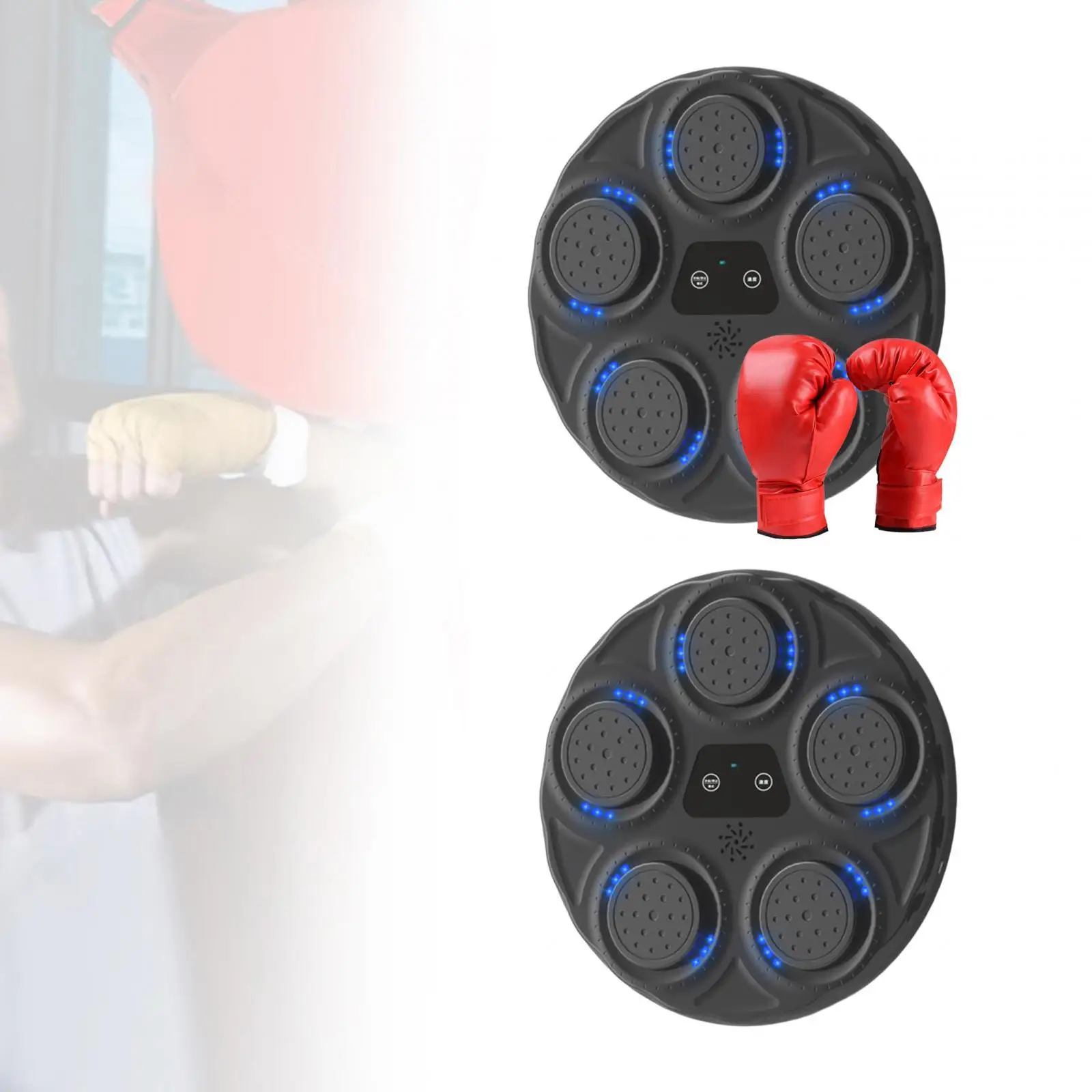 Electronic Boxing Machine Music Boxing Target Wall Mounted Lighted Boxing Trainer Punching Pad for Martial Arts Reaction Home