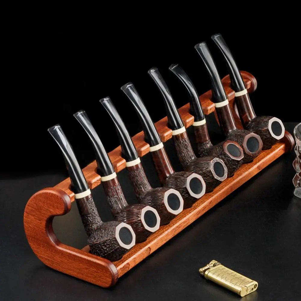 Tobacco pipe wooden rack DIY assembled wooden rack pear wood solid wood pipe rack father day gift for 8 position pipe display