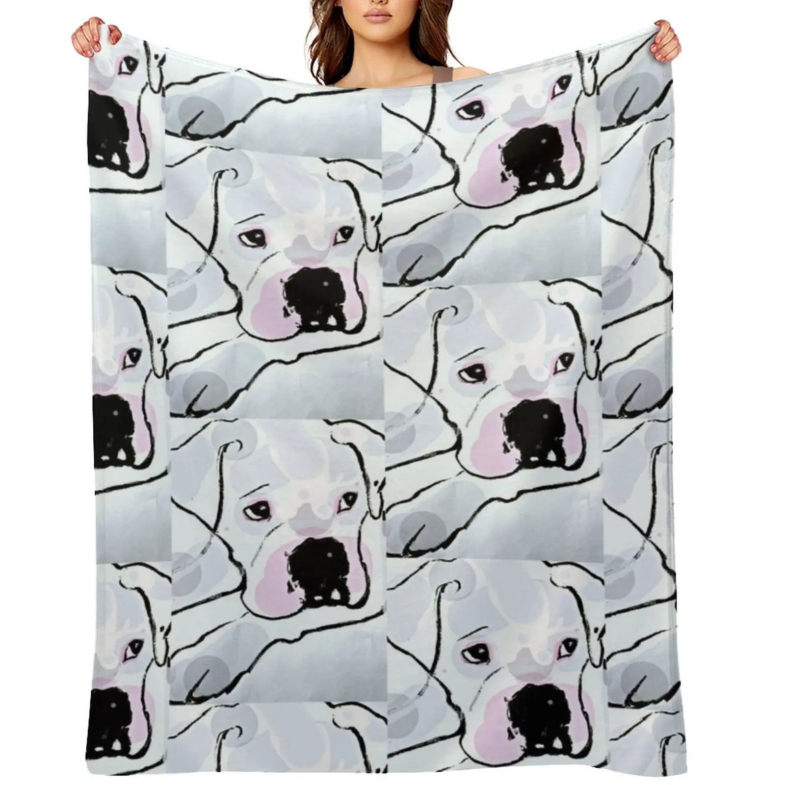 

Pearl White, White Boxer Love Collection Throw Blanket Loose Luxury Brand For Baby halloween Blankets