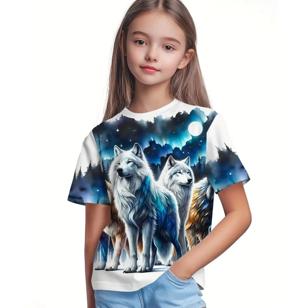 

Summer Junior Girls' Clothing Short Sleeve Tee Girls Clothes 5 to 6 Years Tops Children T-Shirt Round Neck Fashion Boys' T-Shirt