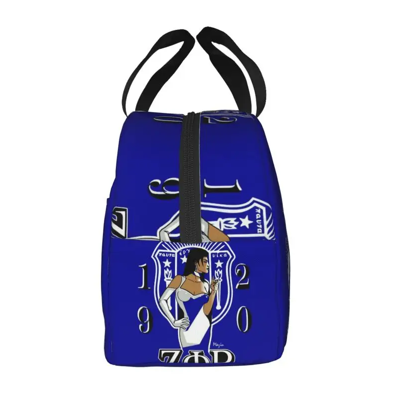 Custom Zeta Phi Beta ZOB Thermal Insulated Lunch Bag Women Greek 1920 Resuable Lunch Container for Kids Multifunction Food Box