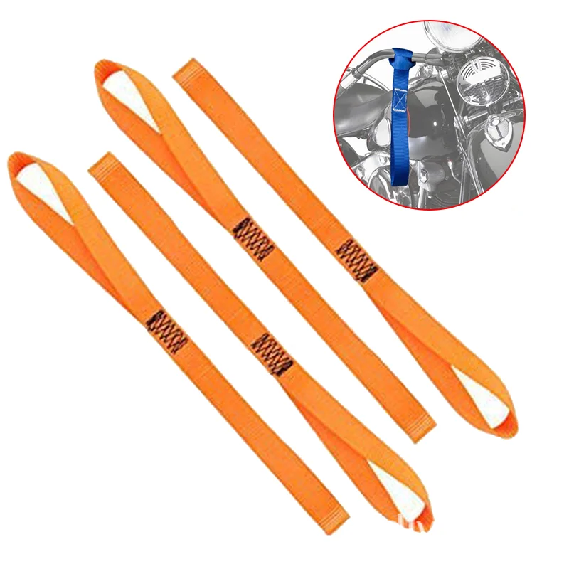 2/4pcs Motorcycle Tie Down Luggage Bandage Soft Straps Towing Ropes For Car Motorbike Hauling Belt Loops Band Tensioning Belts