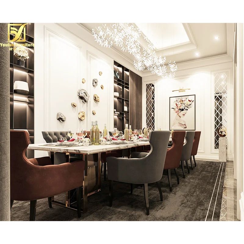 Turkey High Natural Gold Legs Base White Luxury Furniture Unique Kitchen 10 Seater Marble Dining Tables And Chairs