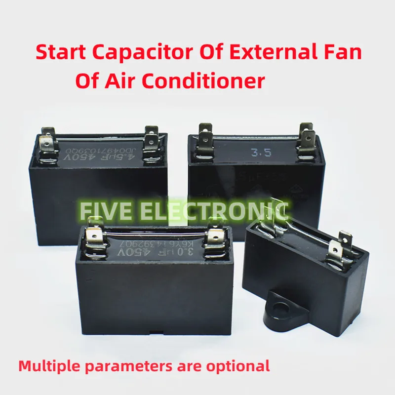 

2pcs/Lot 450V CBB61 For Air Conditioning Outside Fan Starting Capacitor 4 Pins(Terminals) 1.5uF 2.5uF 3uF 3.5uf 4uf 6uf 8uf