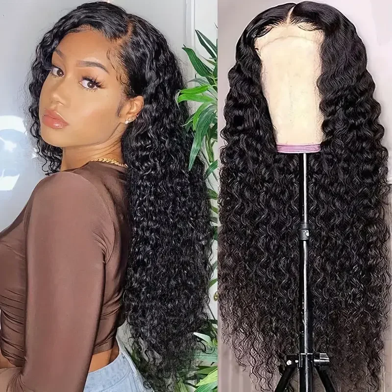 Water Wave 13x6 HD Transparent Lace Frontal Wigs 200% Pre-Plucked Wet And Wavy Curly 13x4 Lace Front Human Hair Wig For Women