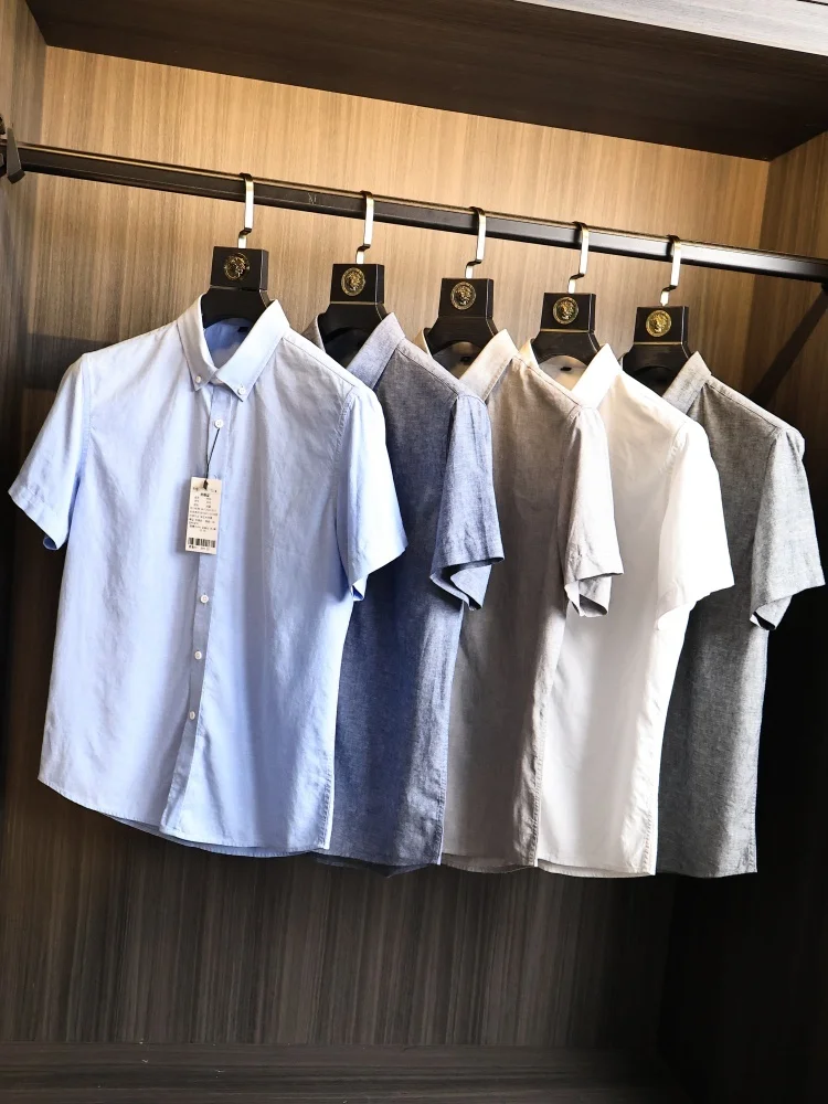 

Linen Lyocell Men's Summer Shirt Casual Commute Versatile Short Sleeve Breathable Modern Style Fashion Urban Standard Fit