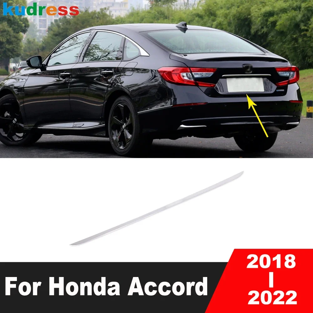 For Honda Accord 2018 2019 2020 2021 2022 Steel Rear Trunk Lid Cover Trim Tailgate Lip Molding Garnish Strip Car Accessories