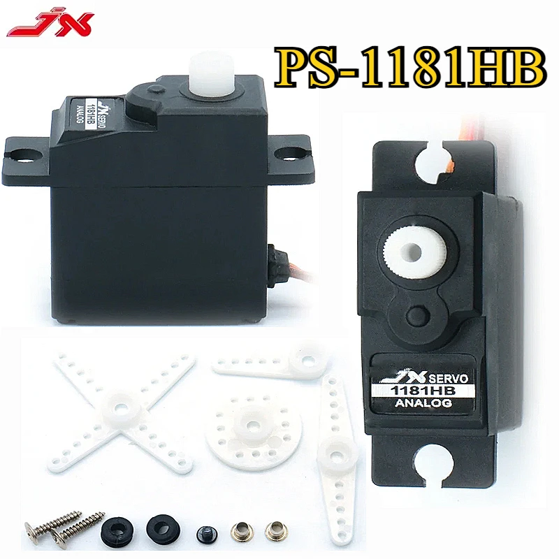 JX Servo PS-1181HB 18g 3,0 kg engranaje de plástico Servo analógico para RC coche barco avión helicóptero Robot brazo RC Juguetes