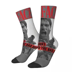 Uomo Scarface Say Goodnight To The Bad Guy Socks Cute Casual Tony Montana Socks Crazy Merch Middle TubeSocks Suprise Gift Idea