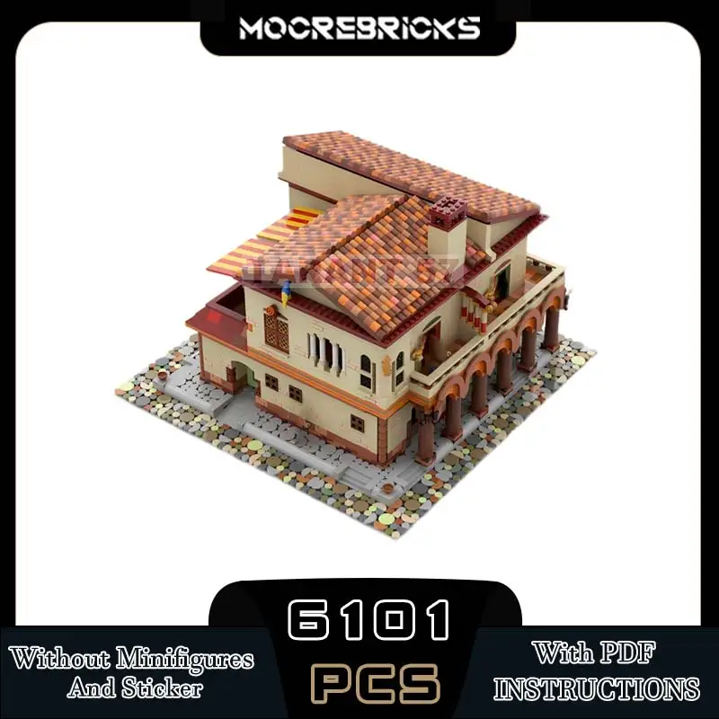 

MOC римская Insula город вид на улицу пекарня модулизация строительные технологии строительные блоки модель детские игрушки кирпичи подарок