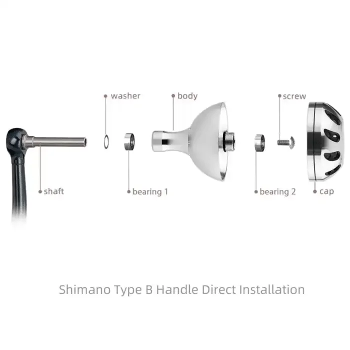 Gomexus Power Knob 45mm For Shimano Saragosa Stella SW Stradic FJ 4000 - 8000 Spinning Reel Handle Knob Type B