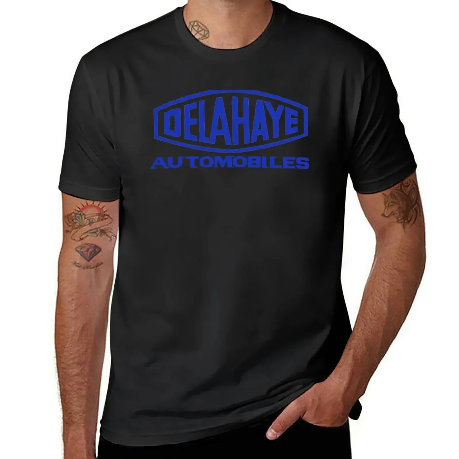 Short sleeve tee customizeds mens tall t shirts French classic car logo Delahaye automobiles T-Shirt harajuku graphic oversized