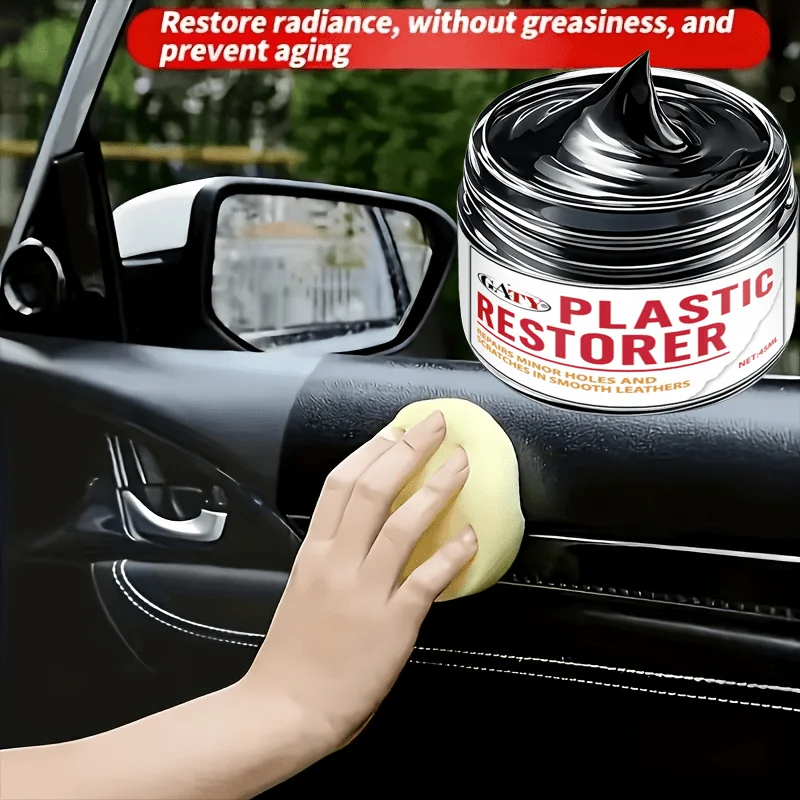 Car Interior Tire Leather Polish Paste, Multi‑Purpose Gloss Restorer for Rubber & Vinyl, Anti‑Aging Refurbishment Cream