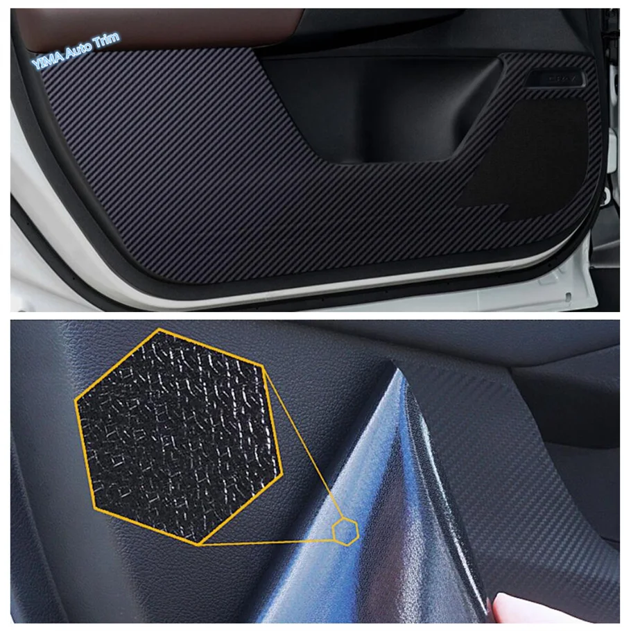 

Carbon Fiber Look Stickers Inner Door Scratchproof Anti Kick Pad Film Protective Cover Trim For Honda CR-V CRV 2023 2024 2025