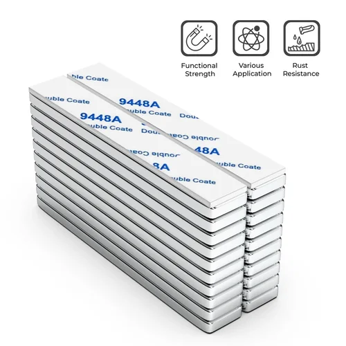 Imagen 2 del producto Imán de neodimio súper potente con bloque magnético adhesivo de doble cara NdfeB N35 imanes magnéticos permanentes fuertes para refrigerador