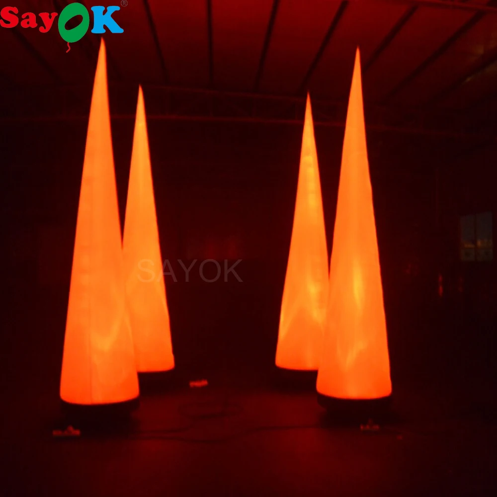 2m/2.5m/3m Inflatable Column Lighting Cone Portable Inflatable Column Model With Led Lights For Party Events Advertising