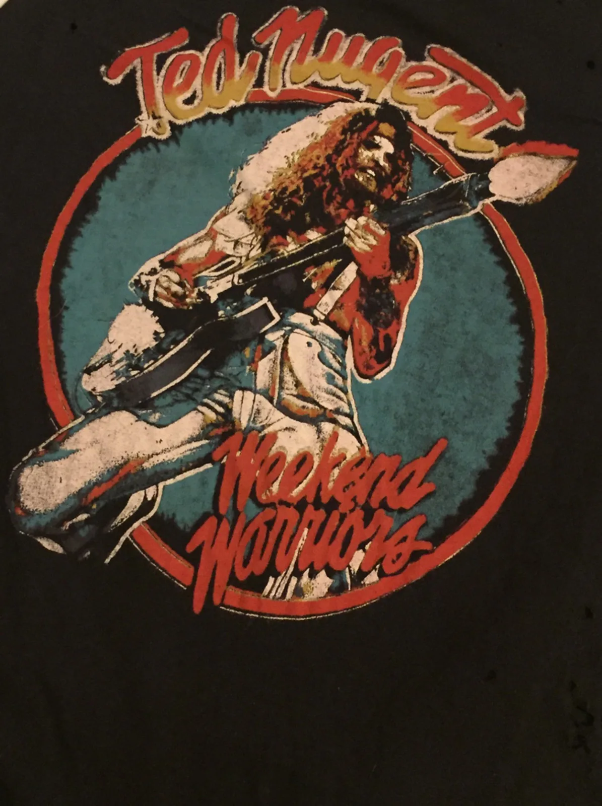 Vintage TED NUGENT Guitar Short Sleeve Black Man T-Shirt S-4XL TT2059