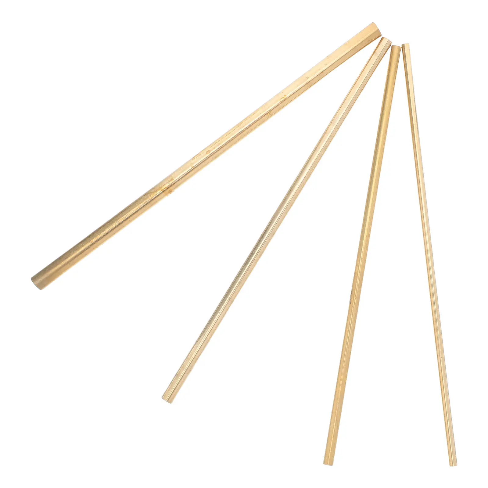 4Pcs Solid Brass Rod Set Polished Round Bar Lathe Bar Stock for Lathe Tool Handles DIY Handcraft Making and Repairs