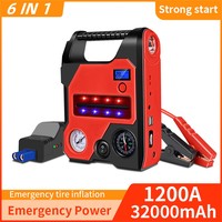 4 In 1 2000A Jump Starter Power Bank 16000mAh 150PSI Air Compressor Tire Pump Portable Charger Car Booster Starting Device