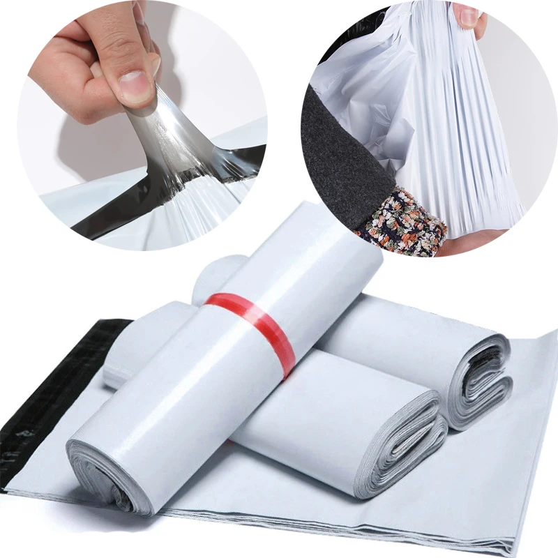 

100pcs/Lots White Courier Bag Express Envelope Storage Bags Mail Bag Mailing Bags Self Adhesive Seal Plastic Packaging Pouch