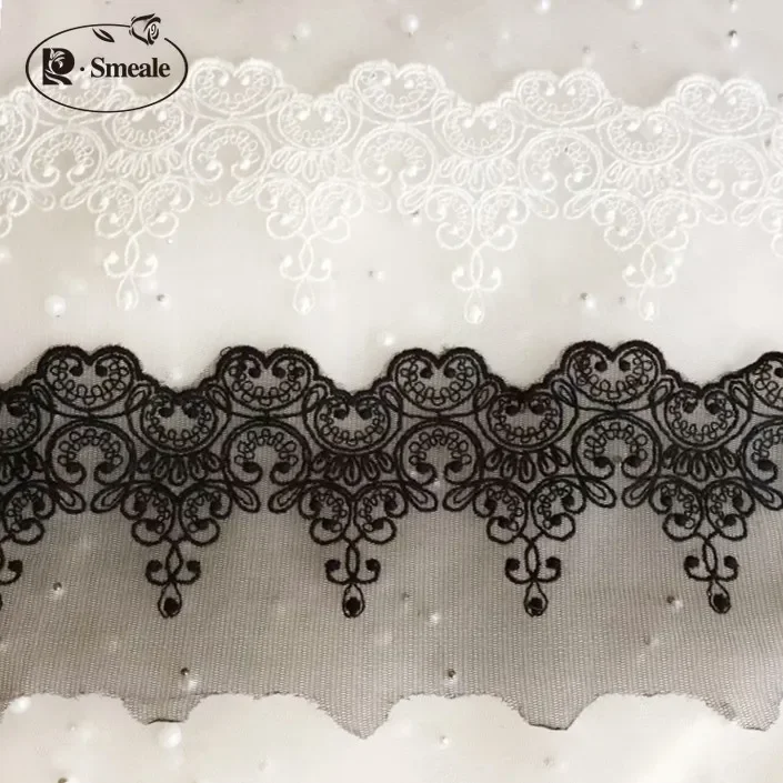 DIY Fabric Lace Black White Sweet Cordate Lace Trim  DIY Craft Materials  Clothing Accessories Lace Embroidery RS80