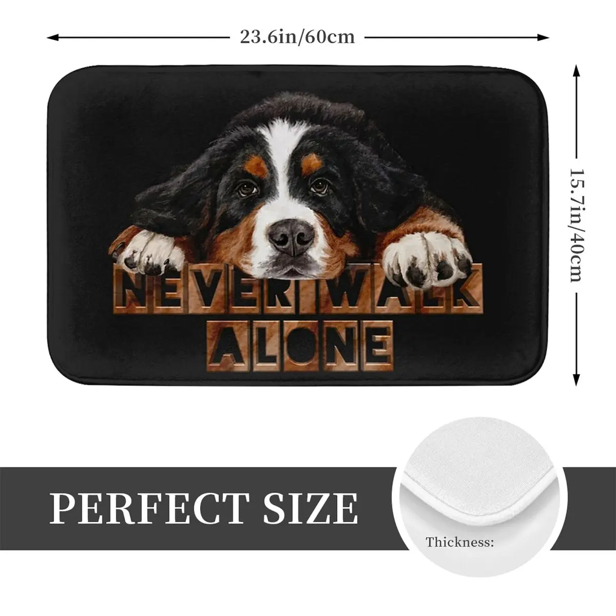 Bernese Mountain Dog Non-slip Doormat Floor Mat Washable Carpet Rug for Kitchen Entrance Home Bathroom Living room Footpad Mats