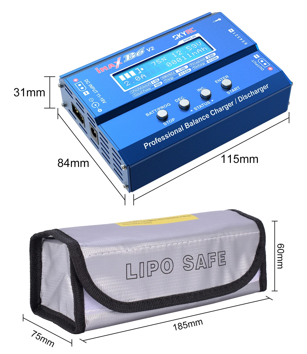 

SKYRC IMAX B6 V2 6A 60W Balance Charger Discharger for NiMH NiCD LiHV NiCd Li-ion Battery Charger for DJI Mavic/Inspire Battery