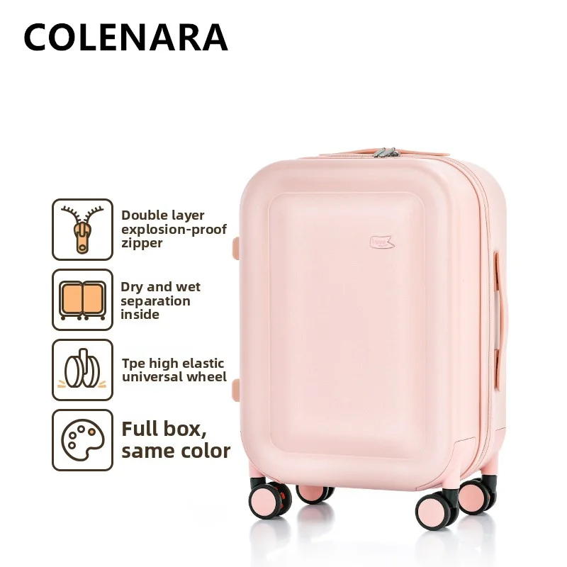 COLENARA Men's Luggage ABS + PC Boarding Box Women's Trolley Case Students 20