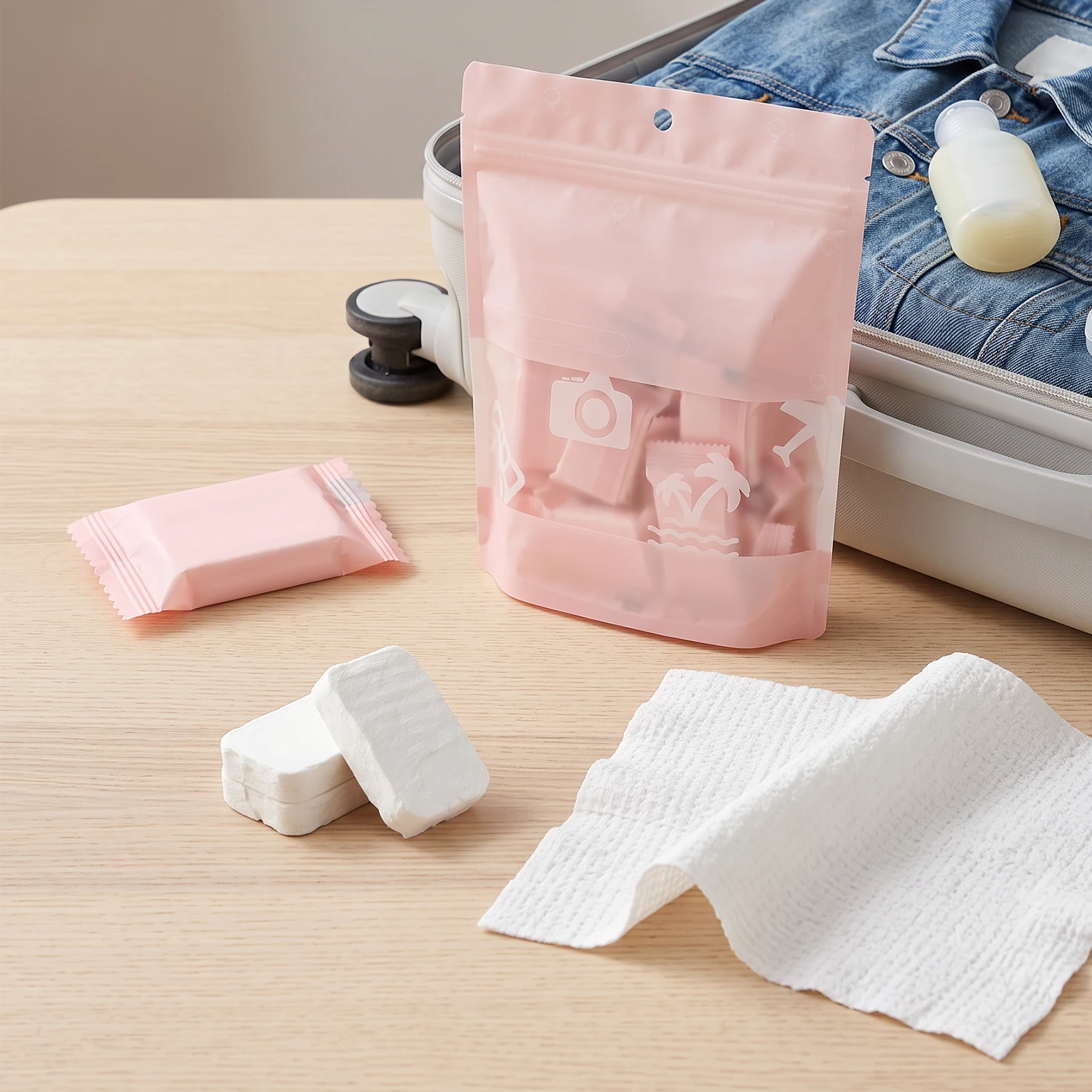 30Pcs Compressed Towel Soft Disposable Quick Drying Absorbent Facial Wet Wipe Mini Independent Portable Travel Camping Outdoor