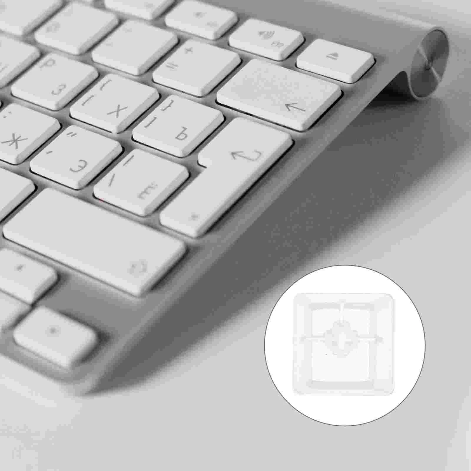 10 Pcs Transparent Keycap Keyboards Button White Plastic Computer Cover Keycaps