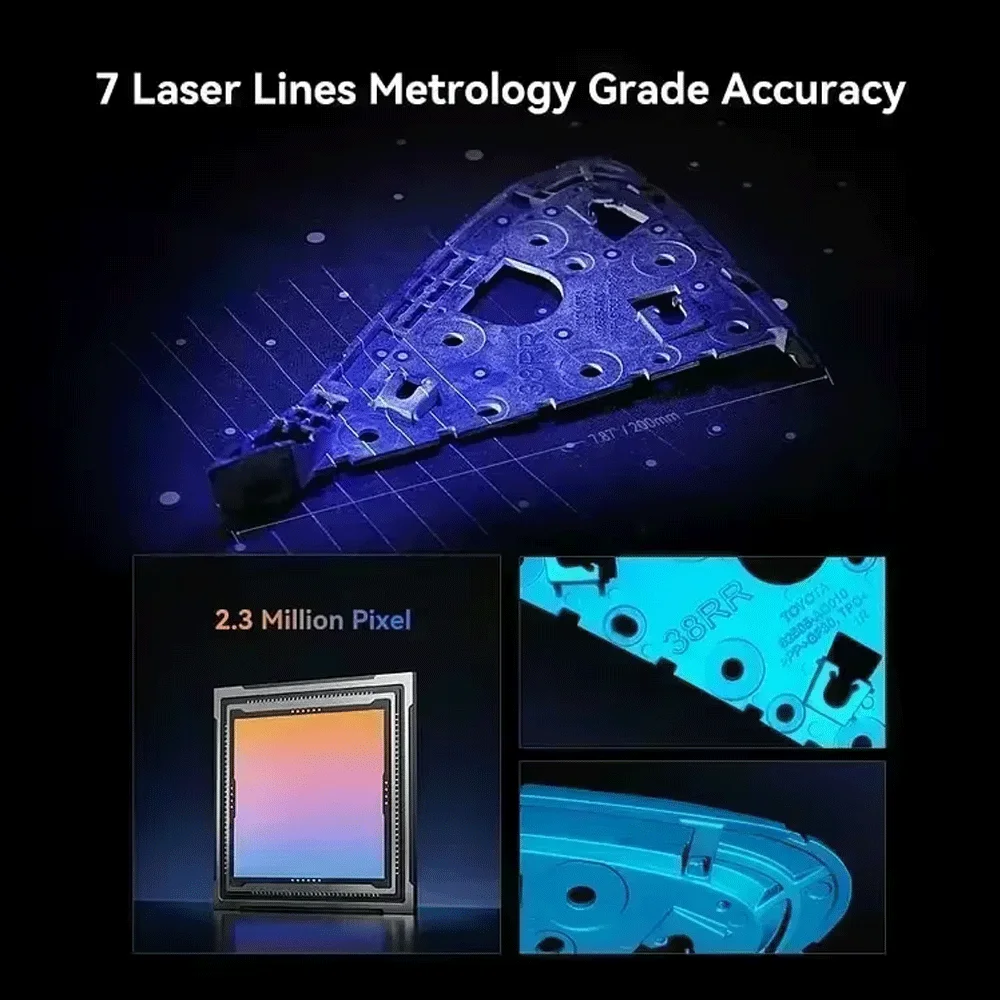 Creality 3D Scanner CR-Scan Raptor Multiple-line Blue NIR 0.02mm Accuracy 60FPS Anti-Shake Tracking Scanning 24Bit Color Scanner