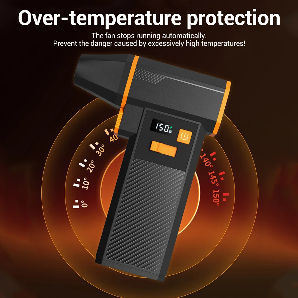 Potente ventilatore d'aria Turbo Jet Fan 10000mAh 58 m/s Vento Motore Brushless Elettrico Air Duster 3 Velocità di Rimozione Asciugatrice tastiera