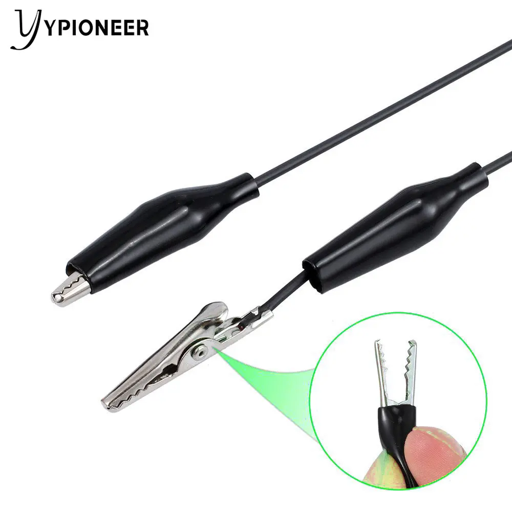 YPionee P1025 10 قطعة التمساح كليب اختبار يؤدي الكهربائية كابل اختبار يؤدي مجموعة مزدوجة العضوية التمساح كليب أسلاك البلوز 5 اللون