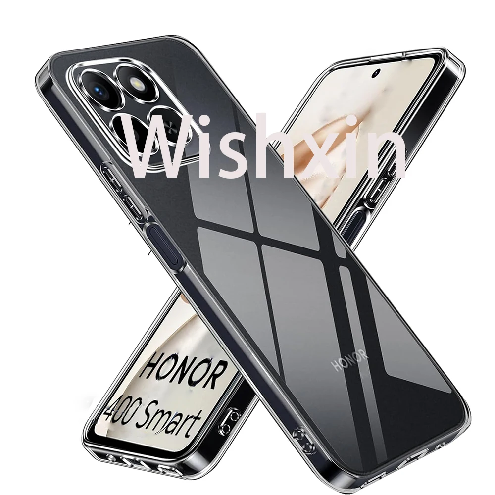 حافظة هاتف خلفية رفيعة للغاية وشفافة باللون الأسود غير اللامع لهاتف Honor 400 Smart X7D 4G 5G